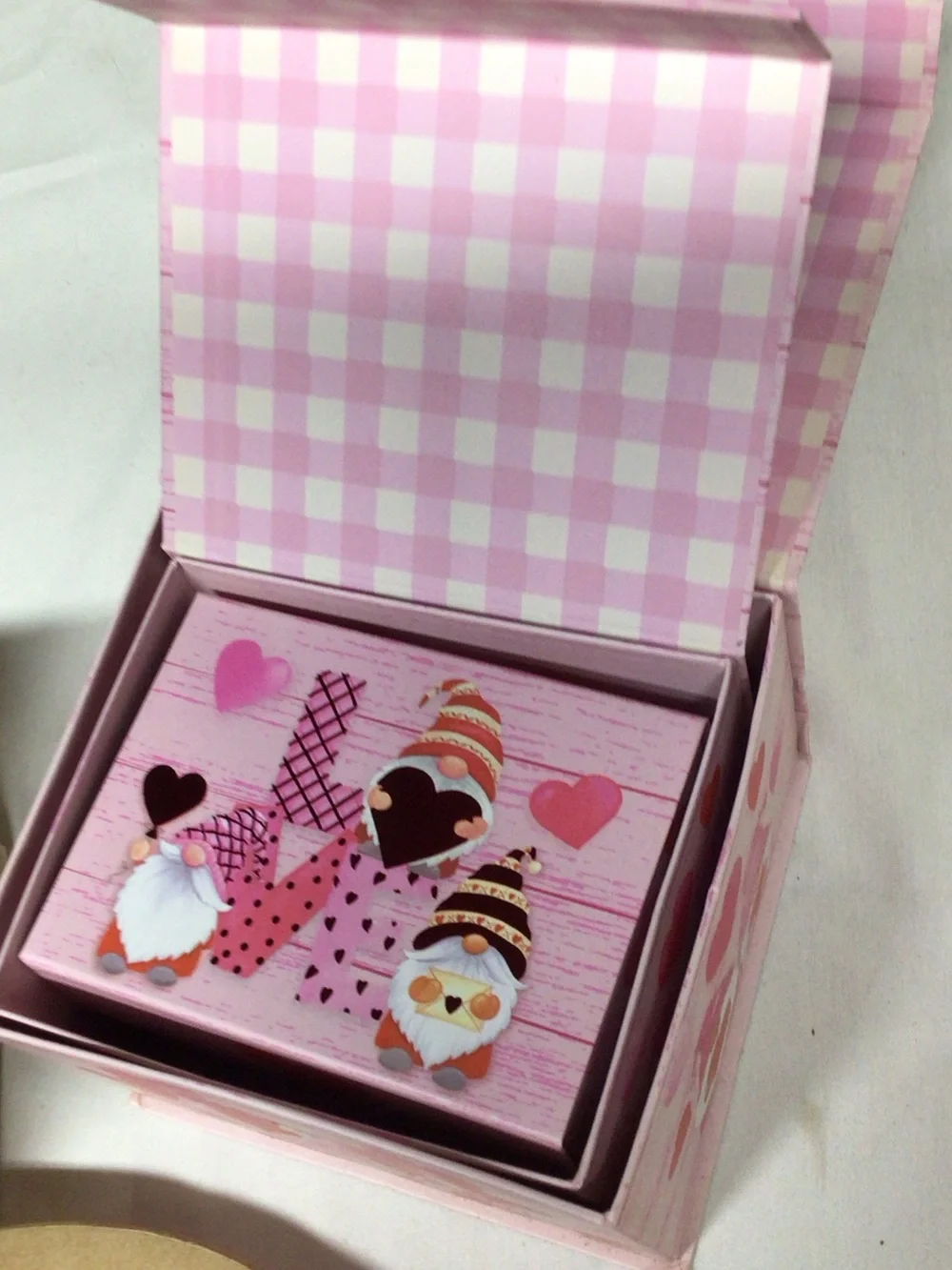 gift box lot ,, 18 boxes,, Gnome Gift Box with Hearts